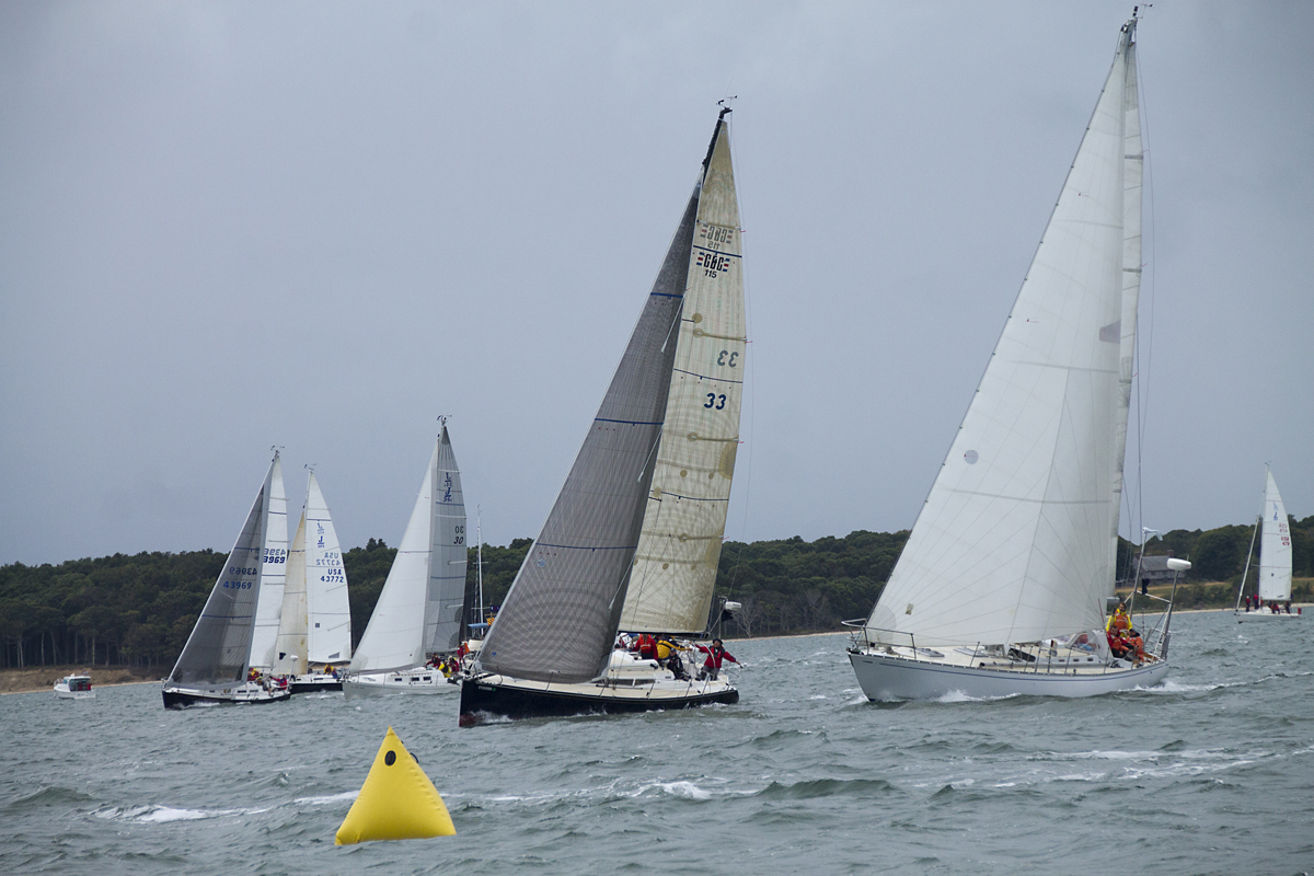 The race begins for one of the ship classes Saturday morning. The different boats were divided into categories based on speed and sent off on the race at different times. (Credit: Paul Squire)  