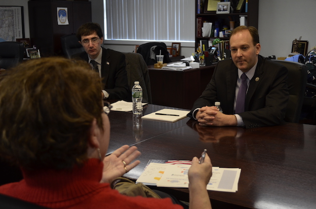 Congressman Lee Zeldin (R-Shirley) meets with constituents concerned about the environment. 