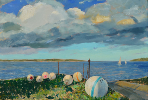 “ New Suffolk Moorings” 30 X 40 Oil on Canvas (Credit: Courtesy)