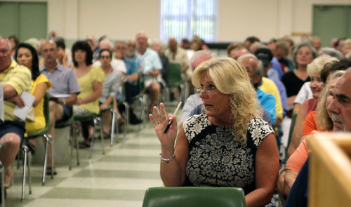 Teresa McCaskie, of Mattituck, called for the shut down of East Hampton airport if a solution to noise couldn't be reached. (Jennifer Gustavson photo)