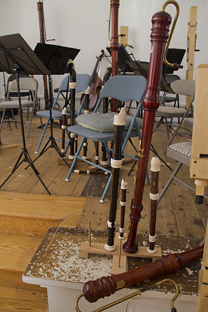 The recorders used in the orchestra's anniversary concert were all different sizes. (Credit: Paul Squire)