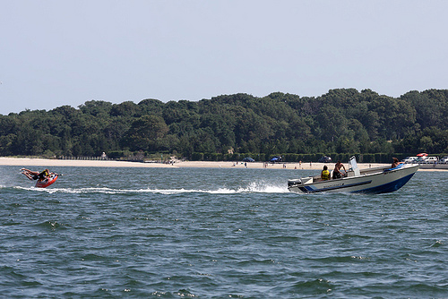 COURTESY PHOTO | Water tubers in the Peconic Bay.