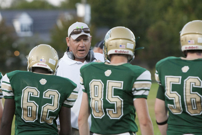 Mike Buck coaching his first game at Mercy. (Credit: Katharine Schroeder)