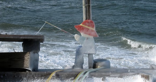 A 'fisherman' at Kenny's Beach in Southold last year. (Stanley Siejka courtesy photo) 