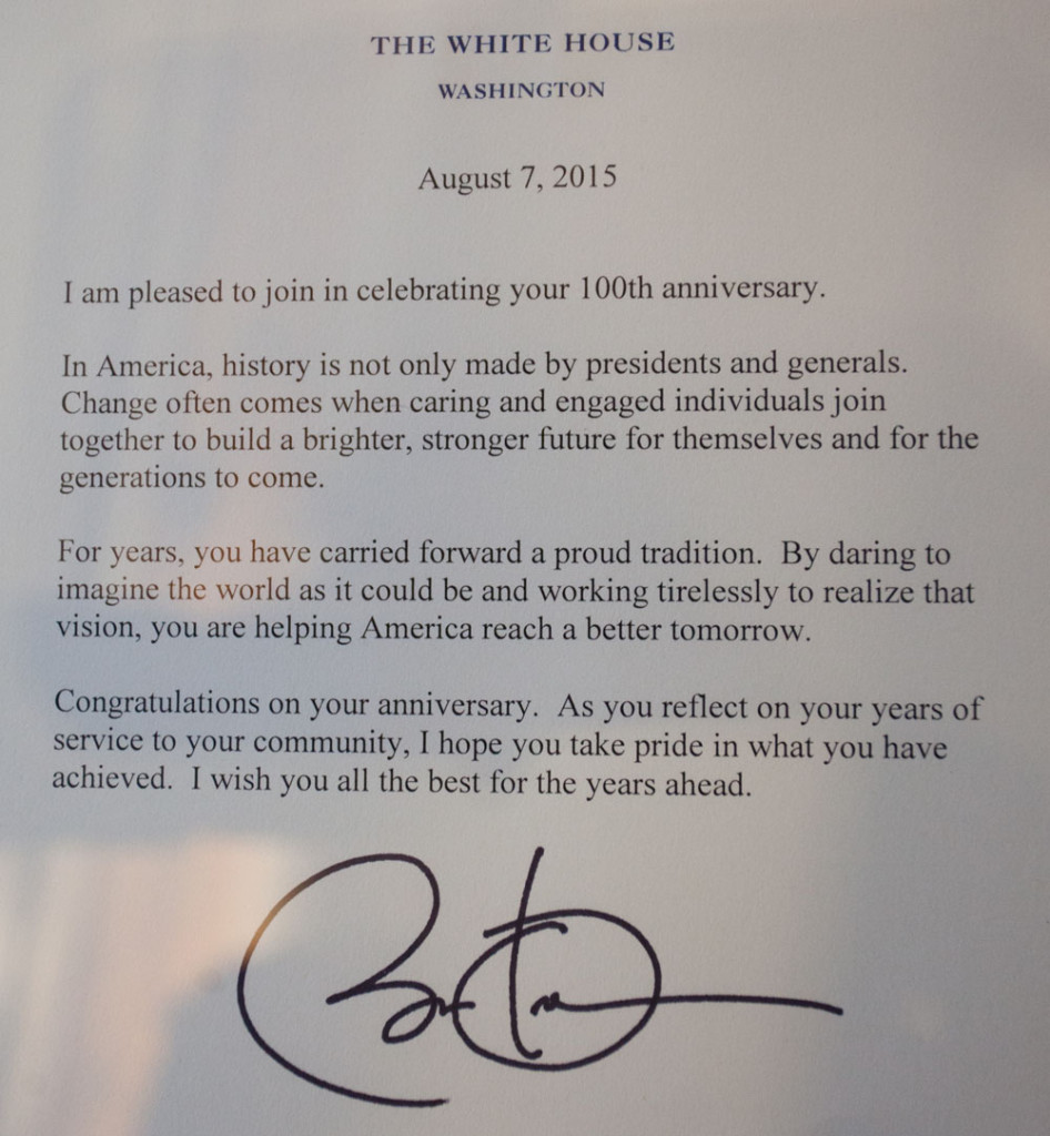 The letter from President Obama. (Credit: Katharine Schroeder)