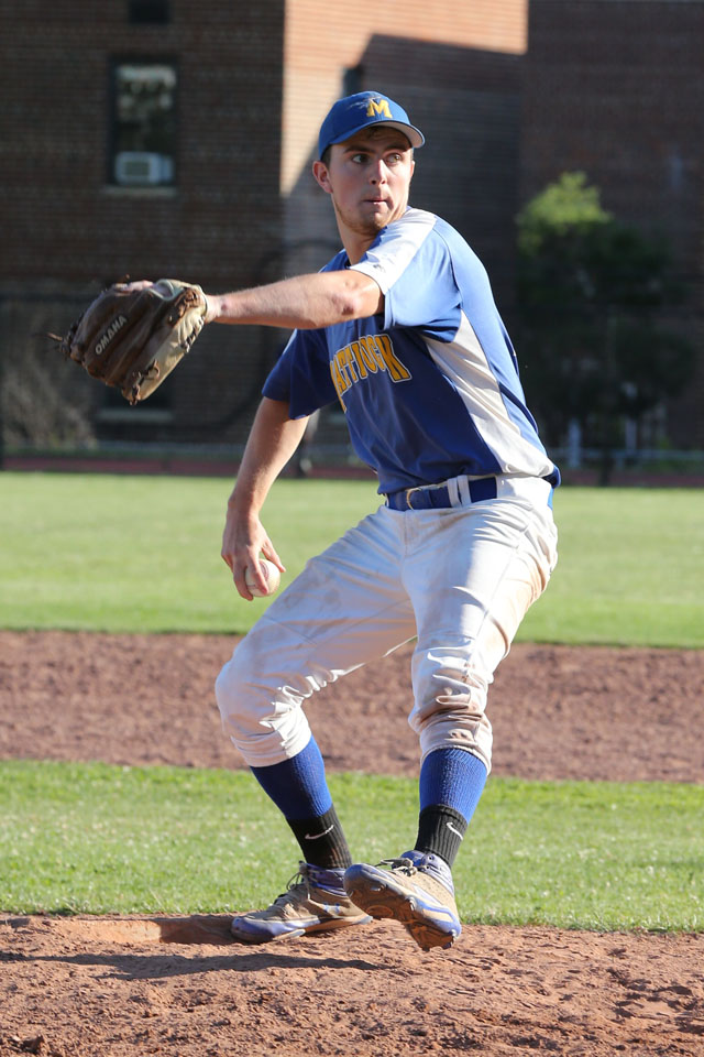 Relief Pitcher Chris Dwyer finished the game for Mattituck. (Credit: Daniel De Mato)