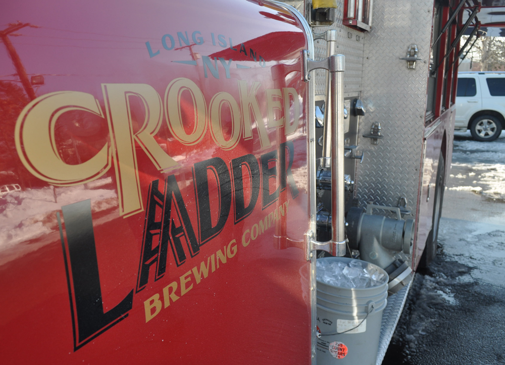 The Crooked Ladder beer truck can serve up to four microbrews at a time. The company plans to soon add a television and grill to the custom-fitted fire truck.