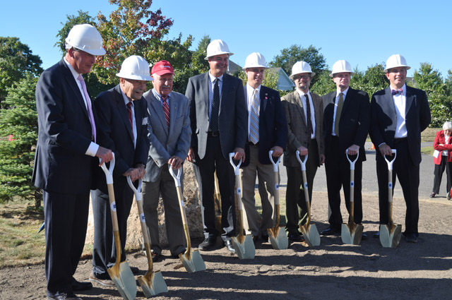 Peconic Landing officials were joined by elected officials at a groundbreaking ceremony Tuesday. (Credit: Cyndi Murray)