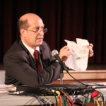 JENNIFER GUSTAVSON FILE PHOTO | Southold School District Superintendent David Gamberg during a recent public meeting on Common Core.