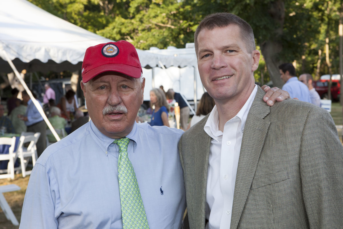 State Senator Ken LaValle with Southold Town Supervisor Scott Russell. (Credit: Katharine Schroeder)