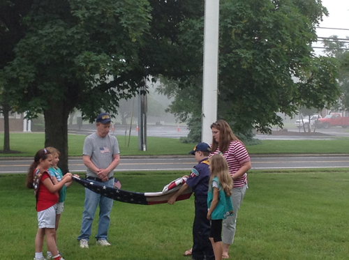 Flag Day ceremony at Oysterponds Elementary School. (Credit: )