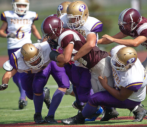 GARRETT MEADE PHOTO | The Porters football team has opened up the season with two straight wins.