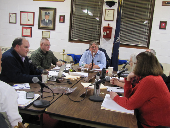 The Greenport Village Board during Monday night's work session. (Credit: Jen Nuzzo)