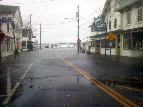 Greenport flooded near Claudio's before Hurricane Sandy struck in 2012. (Credit: Julie Lane, file)