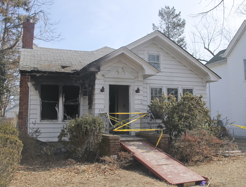 The dining room of the Pollack home was charred black Thursday morning. (Credit: Paul Squire)