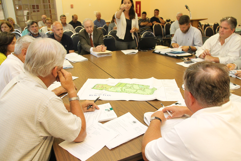 The Southold Town Planning Board reviews an application for the Estates at Royalton, a new housing development. (Credit: Paul Squire)