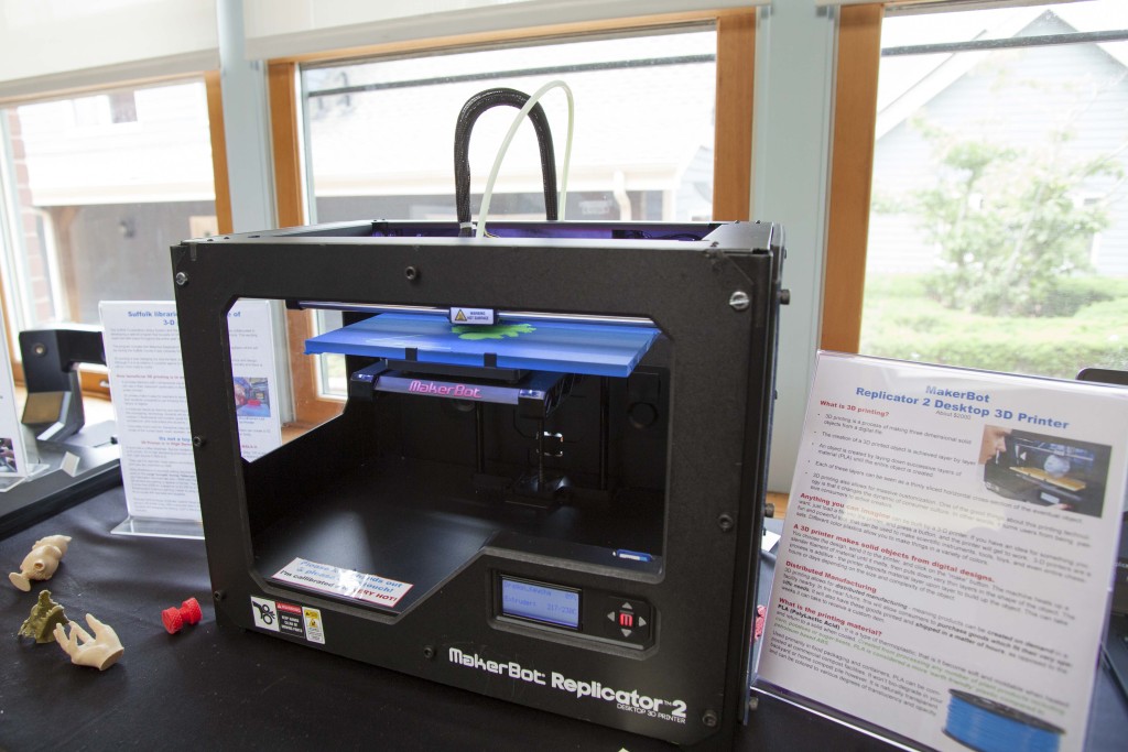 The Southold Free Public Library will be showing a 3-D printer for the month of July — and this year, patrons can use it to create all sorts of objects they want. (Credit: Chris Lisinski)