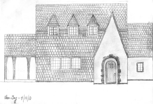 Ian drew this ‘restored’ version of the house as part of his independent research project. (Credit: Suffolk Times, file)