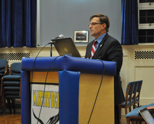 Jeffrey Davoli, a certified public accountant with Albrecht, Viggiano, Zureck & Co. in Happauge, said Thursday the Mattituck-Cutchogue School District demonstrated 96.4 percent accuracy in preparing financial statements. (Rachel Young photo)