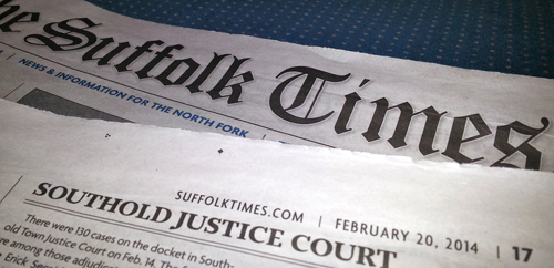 The Southold Justice Court roundup appeared in last Thursday's issue of The Suffolk Times. (Credit: Jennifer Gustavson)