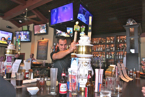 Barbaraellen Koch file photo  |  Legends bartender Jonathan Polistena behind the bar last month.