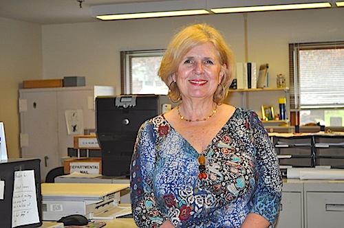 Senior administrative assistant Linda Cooper talks about her 30 years working for the Town of Southold. (Cyndi Murray photo)