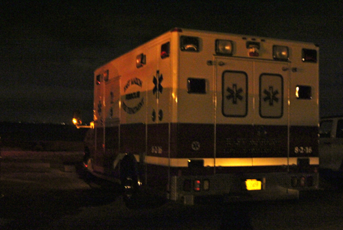 East Marion ambulance at Truman's Beach in Orient.
