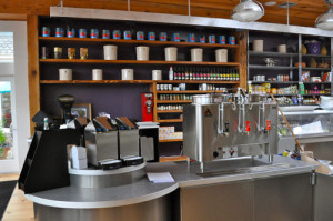RACHEL YOUNG FILE PHOTO | The coffee bar that had been set up for the market's re-opening in late June.