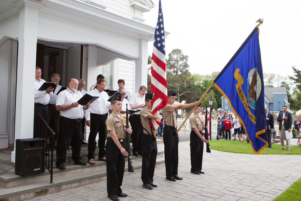 The NJROTC and members of the church during the ceremony.
