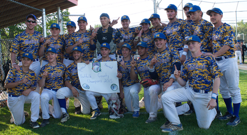 The Mattituck Tuckers (23-1) wrapped up their second straight county championship and fifth in 13 years. (Credit: Robert O'Rourk)
