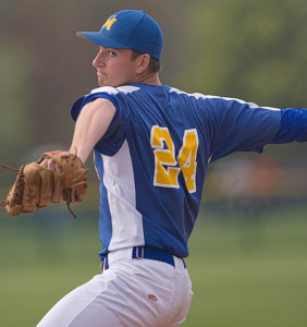 GARRET MEADE PHOTO | Mattituck's starting pitcher, Cameron Burt (6-3), gave up five runs (two earned) and five hits before making way for Chris Dwyer after five and two-thirds innings.