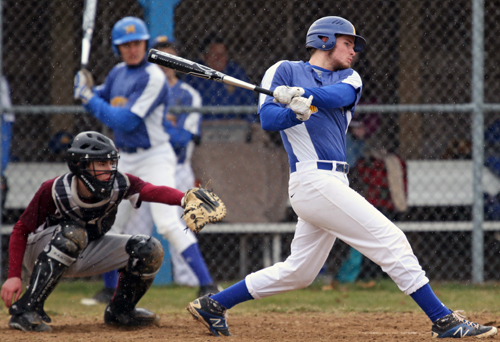 James Nish connected for a tie-breaking home run for Mattituck in the sixth inning of its 6-2 defeat of Southampton. (Credit: Daniel De Mato)