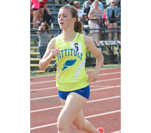 Mattituck Melanie Pfennig finished in fifth place in the 1,500 meters at the Division Championships. (Credit: Robert O'Rourk).