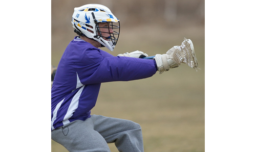 One of Mattituck/Greenport/Southold's four returning seniors, middie Connor Malone, during Friday's practice. (Credit: Garret Meade)