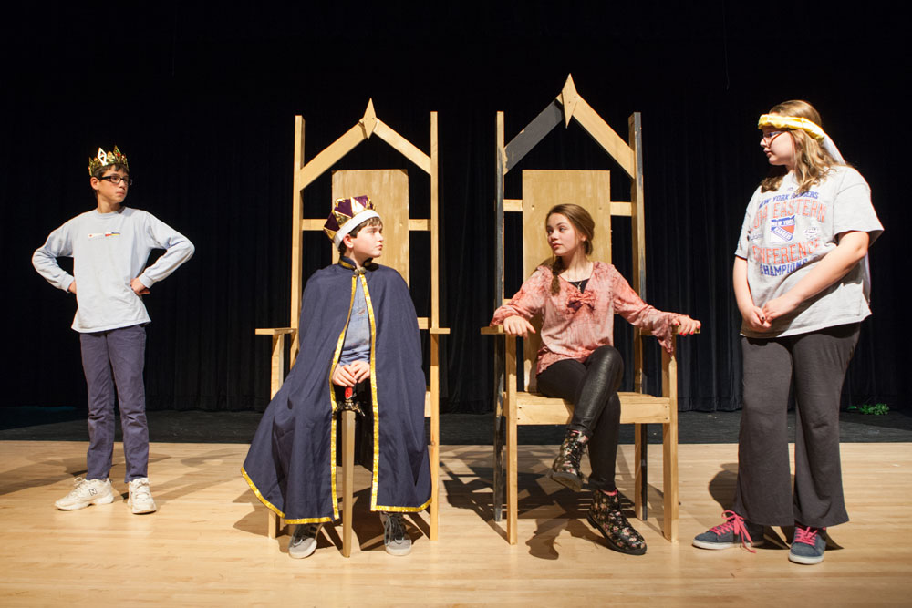 The Mattituck Jr. High Players rehearse 'Forgiven: A Fairy Tale,' which opens Thursday. (Credit: Katharine Schroeder)