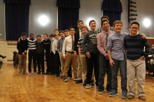 Miguel Borrayo, right, with his teammates at Thursday night school board meeting. (Credit: Jen Nuzzo photos)