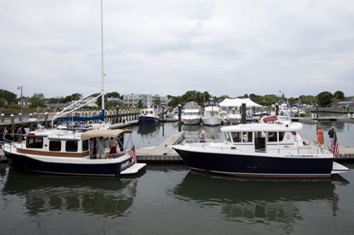 The Greenport Village Board hopes by adding electrical upgrades to the east pier at Mitchell Park Marina, it can lure mega yachts. (Credit: Katharine Schroeder)