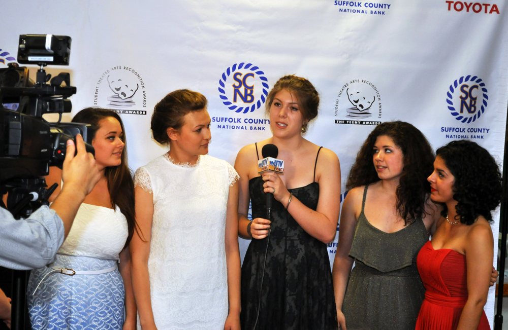 Nominees from Pierson High School, including winners Emily Selyukova, second from left, and Rebecca Dwoskin, far right. (Credit: Grant Parpan)