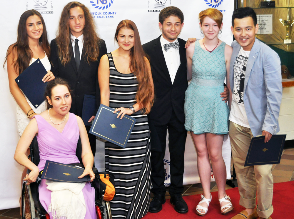 Nominees from The Ross School included winners Daniela Herman, back left, Yanni Giannakopoulos, second from left, and Amili Targownik, front left. (Credit: Grant Parpan)