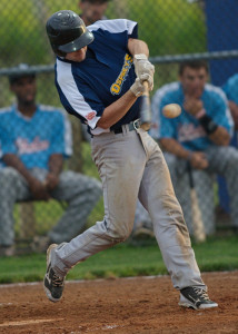 GARRET MEADE PHOTO | Former Mattituck High School star Yianni Rauseo is virtually playing in his backyard this summer for the North Fork Ospreys.