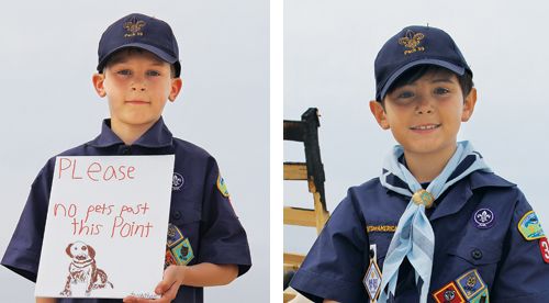 Jonathan Nyilas, 9, of Cutchogue and Gabriel Perez Colombo, 8, of Cutchogue have helped to protect piping plovers. (Credit: Carrie Miller)