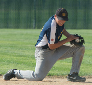 ROBERT O'ROURK PHOTO | North Fork second baseman Tom O'Neill snagging a ground ball.