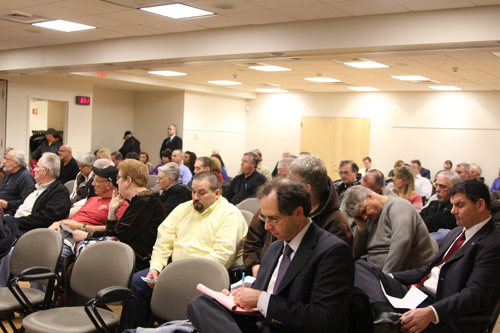 PSEG held a public meeting Thursday at the Riverhead Free Library to discuss a rate increase plan. (Credit: Jen Nuzzo)