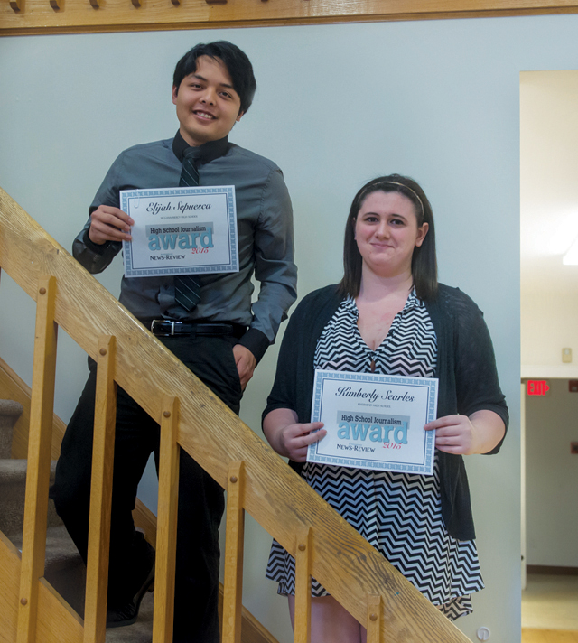 Elijah Sepuesca and Kimberly Searles were among our 2015 journalism scholarship winners. (Credit: Robert O'Rourk)