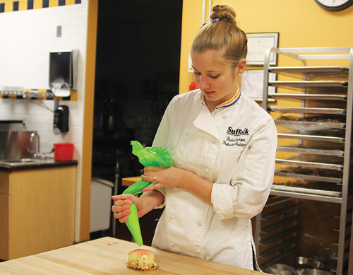 Pastry chef Rachel Cronemeyer at Suffolk County Community College's Culinary School in Riverhead. (Credit: Jen Nuzzo)
