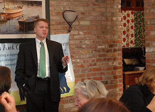 Supervisor Scott Russell addressed the North Fork Chamber of Commerce during its meeting Friday. (Cyndi Murray photo) 