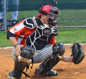 ROBERT O'ROURK PHOTO | Shelter Island catcher Joe Burns was named the most valuable player of the inaugural Hamptons Collegioate Baseball League All-Star Game.