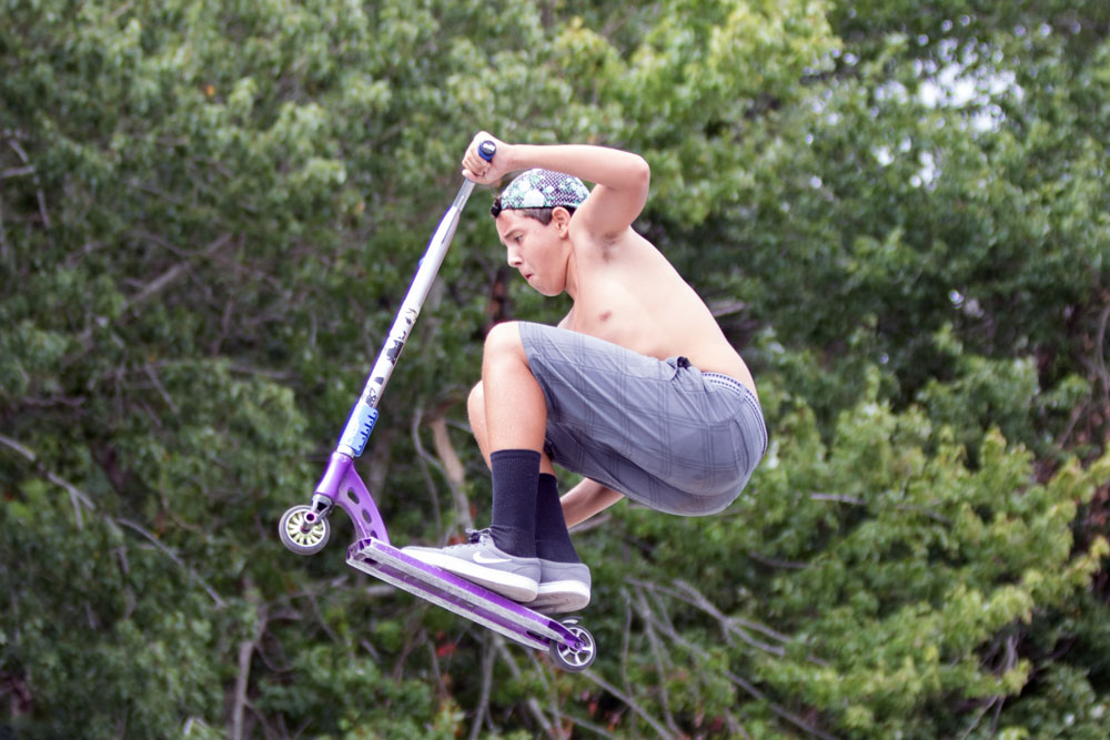 Christian Romero, 14, of Greenport catches some air.