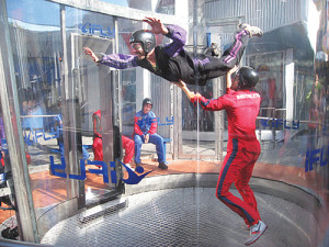 COURTESY PHOTO | People skydiving in a vertical wind tunnel. 