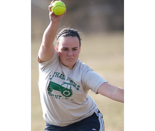 Sarah Tuthill, a junior right-hander known for her calmness under pressure, is Southold/Greenport's new starting pitcher. (Credit: Garret Meade)